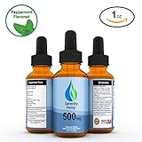 Serenity Hemp Oil - Peppermint Flavor - 1 fl oz 500mg - Certified Organic - 99.9% Pure Full Spectrum Hemp Extract - For Pain - Stress - Anxiety - Sleep Aid