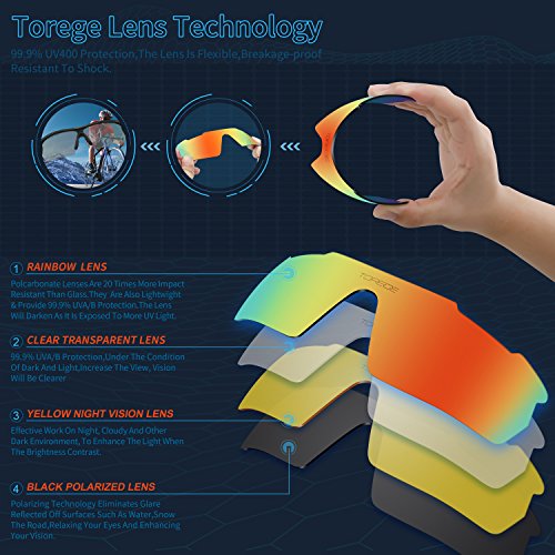image for Torege Polarized Sports Sunglasses for Men Women Cycling Running Drivi