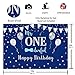 Funnytree Baby Boy 1st Birthday Party Backdrop Mr Onederful First Blue and Silver Photography Background Little Man Bow Tie Newborn Cake Table Decorations Photoshoot Banner Photo Booth Props