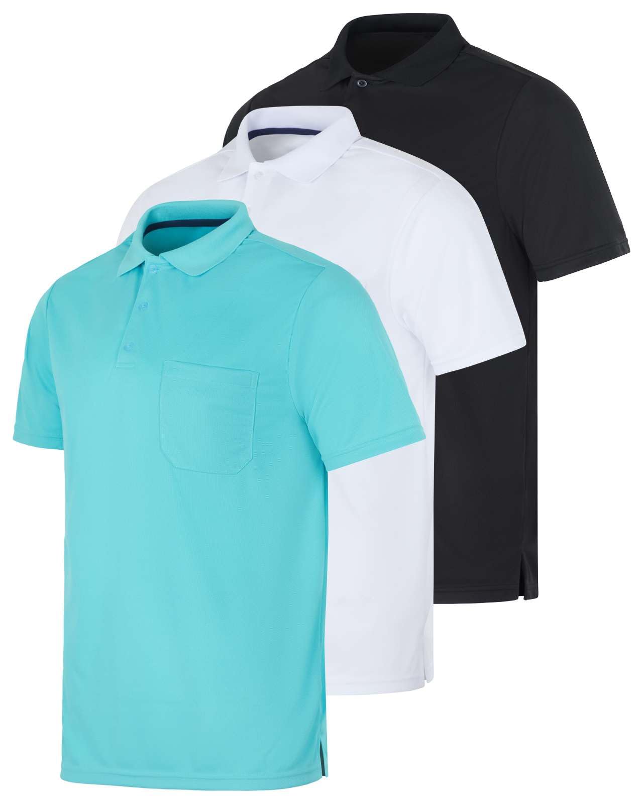 Real Essentials 3 Pack: Mens Short Sleeve Dry-Fit