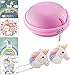 Cute Rainbow Unicorn Headphones/Earphones with Pink Carry Case & 12 pc Unicorn Sticker Gift Set for Kids, Tweens, & Teens Girls Birthday Gift