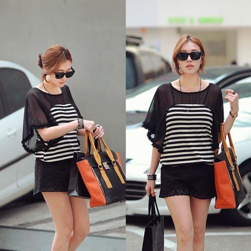 Amazon ボーダーシースルー トップス ワンピース チュニック 通販