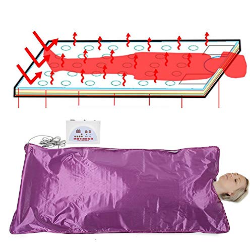 Heat Sauna Blanket, Electric Far-Infrared Sauna Sliming Blanket Khan Steam Foldable Steam Pot Machine and Weight Loss Sauna Detox Therapy Machine for Body Shaper Slimming Fitness Sweat(US)