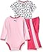 PUMA Baby Girls' Three Piece Creeper Bodysuit Set, Pink Glow, 12M