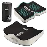 Seat Cushion, Feagar Office Chair Car Seat Cushion Extra Large Memory Foam with Carry Bag and Anti-Slip Bottom Helps for Back Hip Coccyx/Tailbone Sciatica Pain Relief