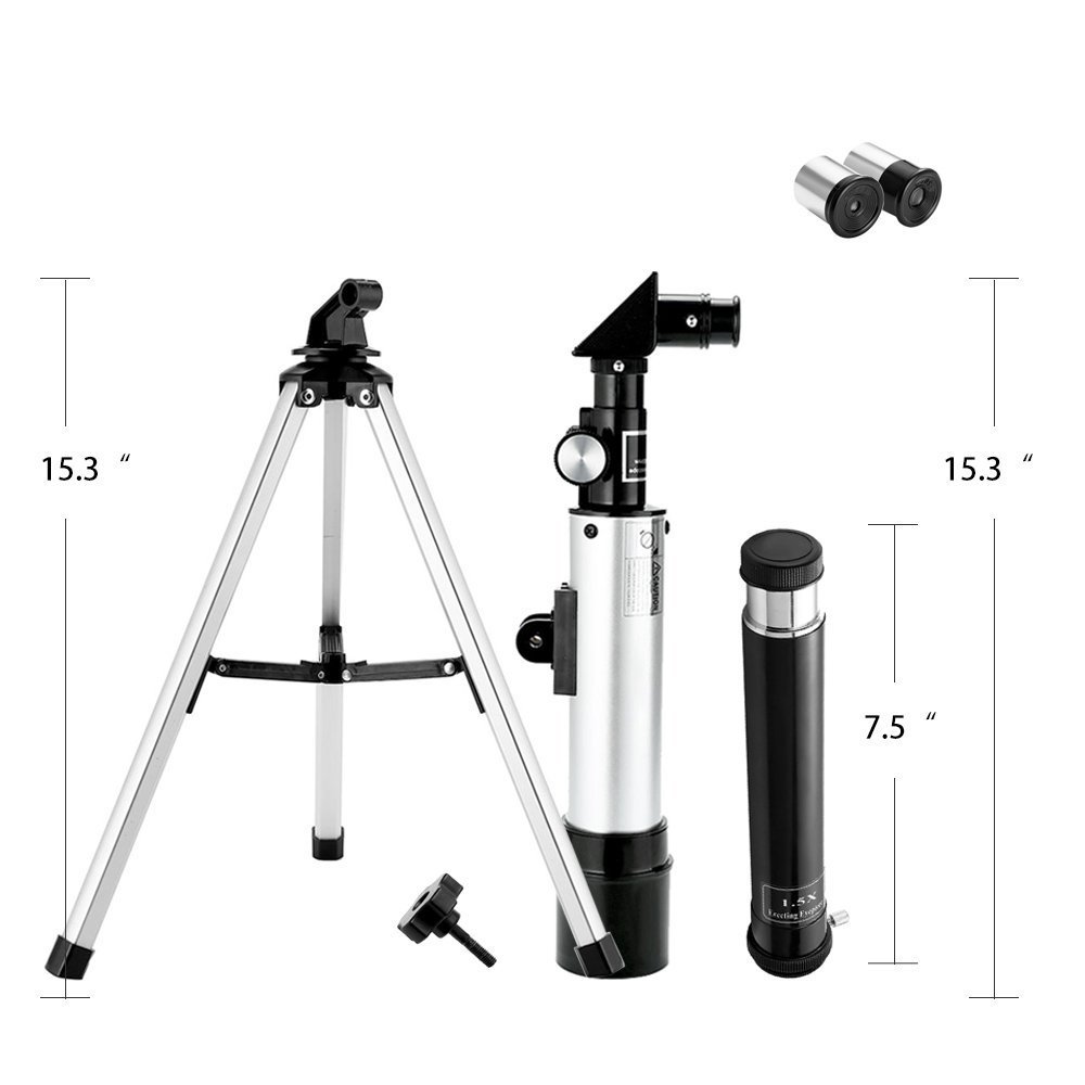 Telescope for Kids, Merkmak Educational Toy for Beginners Science Plastic Tools with Tripod and 3 Magnification Eyepieces 360/50mm Spotting Scope
