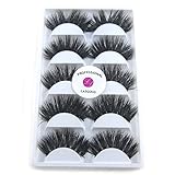 5 Pairs/Box 3D Real Mink False Eyelashes LASGOOS 100% Siberian Mink Fur Luxurious Soft Cross Thick Very Long Fluffy Party Dance Fake Eye Lashes SK02