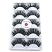 5 Pairs/Box 3D Real Mink False Eyelashes LASGOOS 100% Siberian Mink Fur Luxurious Soft Cross Thick Very Long Fluffy Party Dance Fake Eye Lashes SK02
