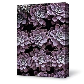 Canvas Wall Art Purple Succulent Canvas Painting Wall Poster Decor for Living Room Framed Home Decorations - 12x18 inches