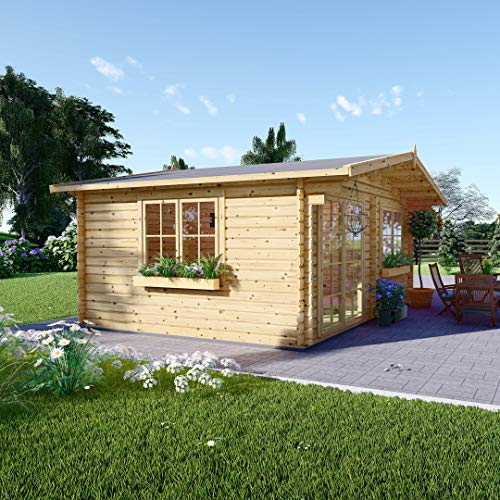 Chaletdejardin.fr Abri de Jardin en Bois WISSOUS 25m²(5x5), 34mm d'épaisseur de Mur