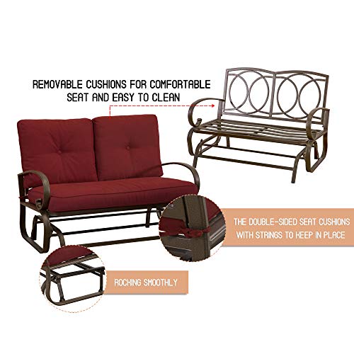 image for Homevibes Outdoor Glider Porch Glider Patio Bench Loveseat Furniture R