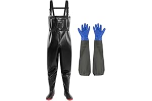 Aikelai Chest Waders for Men Waterproof Fly Fishing Waders with Long Rubber Gloves, Insulated Duck Hunting Waders
