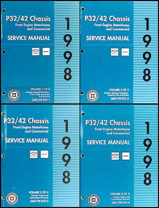 1998 P32 P42 Stepvan & Motorhome Chassis Repair Shop Manual Set Original