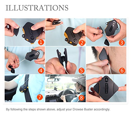 DB DrowseBuster-e Anti Sleepy Gadget Acupuncture Help Focus Stay Awake for Drivers, Students and Indoor Workers (Jet Black)