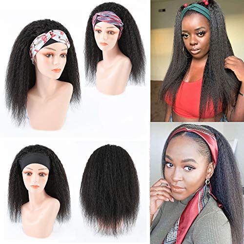 Kinky-Straight-Handband-Wigs-Italian-Yaki-Glueless-None-Lace-Front-Human-Hair-Wigs-for-Black-Women-Machine-Made-Wigs-150-Density-Natural-Color-16-inch-Handband-Kinky-Straight-Wigs