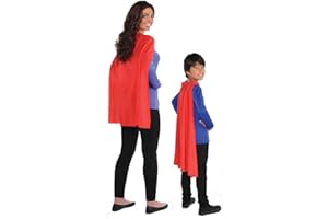 AMSCAN Red Cape Costumes for Kids and Adults - One Size Fits Most (1 Count) - Great For Party Dress-Up - Superhero & Halloween Capes