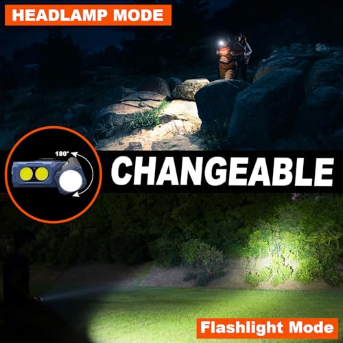 iodoo Bewegungsmelder-Stirnlampe mit drehbarem Fokus Taschenlampe, 1000 Lumen COB Licht, 6 Stunden Laufzeit, Magnetfuß - Ideal für Camping, Wandern & Arbeit thumbnail 3