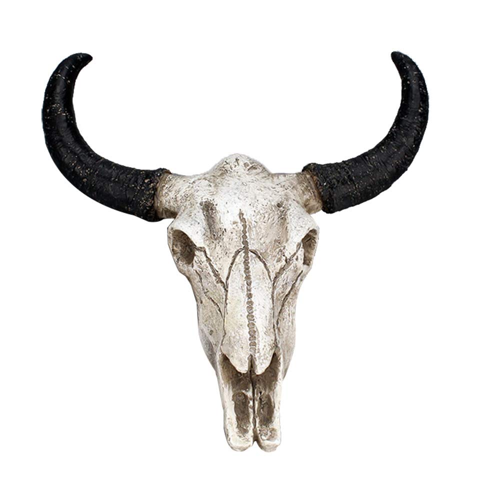 VOSAREA Animal Long Horn Cow Skull Wall Hanging Creative Halloween Art Crafts Ornaments