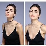 duoduodesign 2 Pieces Stripe Stretch Choker Necklace for Women and Girls, Black and White (White and Black, 30)