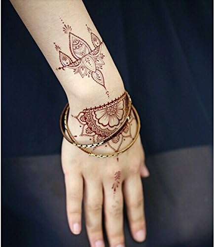 GC India Henna Ｓtyle Hand Temporary Tattoo Sticker Tattoo Seal 070-1 (Brown)