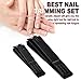 Nail Clippers Black Stainless Steel Fingernail Toenail Clippers Sharp Nail Cutter for Thick Nail with Travel Carry Leather Case,Best Manicure Pedicure Set for Women Men (2PCS+Leather Case)