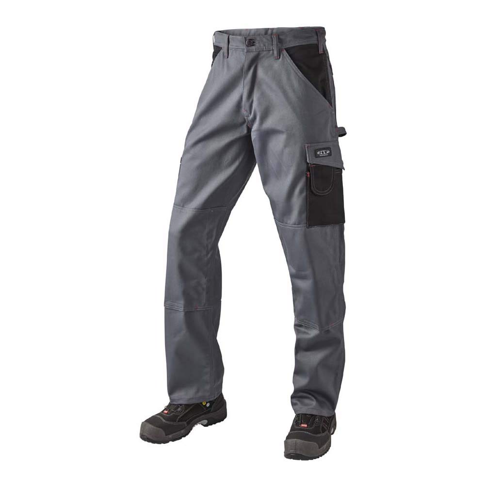 J.A.K. 1020650B084 Series 10206 100% Cotton Trousers Grey/Black, 48 L (35/35) Size