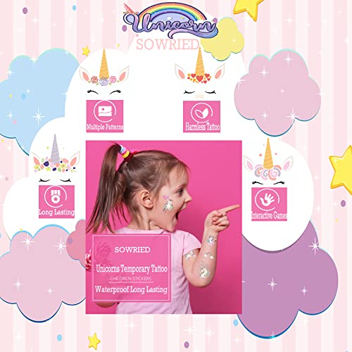 150 Pcs Temporary Tattoo Unicorns Gifts for Girls Fake Tattoos Stickers Birthday Party Supplies Unicorn Favors Decorations Temp Waterproof Tatto for Kids Favor Age 5 6 7 8 9 10 Years Old (10 Sheets)