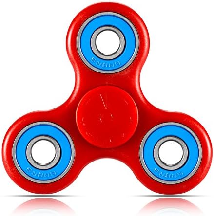Toplay Fidget Spinner Toy Stress Reducer Ceramic Bearing - Perfect For ADD, ADHD, Anxiety, and Autism Adult Children (Red-blue)