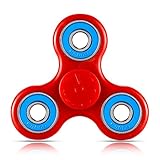 Toplay Fidget Spinner Toy Stress Reducer Ceramic Bearing - Perfect For ADD, ADHD, Anxiety, and Autism Adult Children (Red-blue)