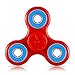Toplay Fidget Spinner Toy Stress Reducer Ceramic Bearing - Perfect For ADD, ADHD, Anxiety, and Autism Adult Children (Red-blue)