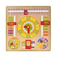 xinmi ltd Clock Board Toy,Wooden Weather Season Calendar Clock Time Cognition Board Education Kids Toy