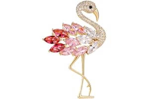 MUCH HOTTER Flamingos Wild Animal Brooch Lapel Pin Women's Rhinestone Crystal Graceful Enamel Bird Brooch Brooch Pin for Women Girls Fashion Dress Hat Bag Suit Tie Wedding Accessories Jewelry Gift for Women Girls