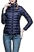 Women's Lightweight Packable Down Puffer Coat Fall and Winter Stylish Jacket Navy US Medium(Asian 2XL)