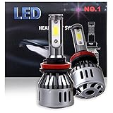 ECCPP H11/H8/H9 LED Headlight Bulb Super Bright 360 Degree Cree White Fog Light LED Headlight Kit High Low Beam - 8000Lm 80W 6000K Focus Light - 1 Year Warranty (Pack of 2)