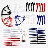 AVAWO® Upgraded 4 Colors Syma X5HC X5HW Spare Parts Main Blade Propellers & Motor & Propeller Protectors Blades Frame & Landing Skid Included Mounting Screws for RC Mini Quadcopter Toy
