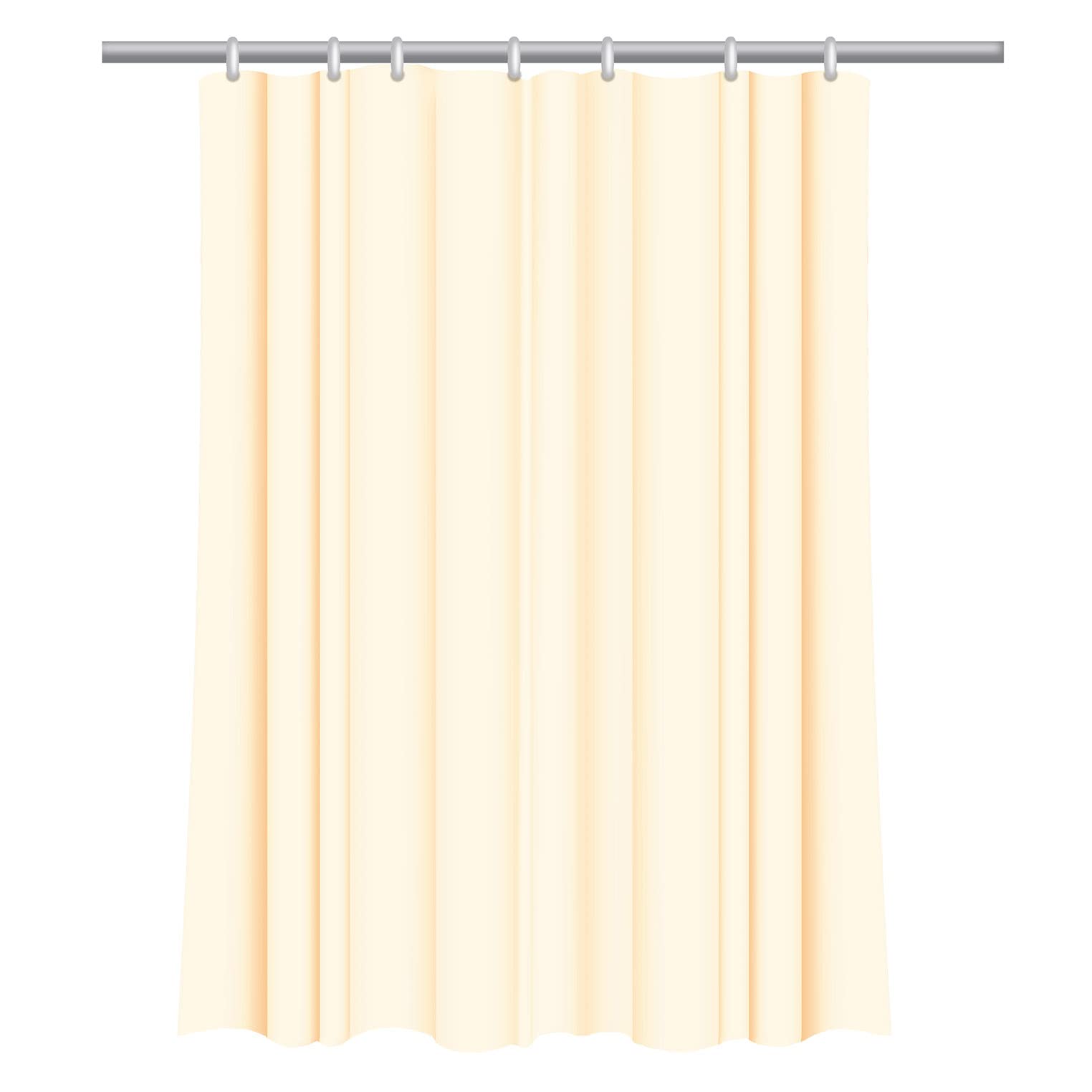 SEPIO Shower Curtain with Curtain Hooks, Shower Curtain Rings 180 x 200 cm - Waterproof, Antibacterial, Made of Best Material, Ready for Assembly, for Bath and Shower (Beige)