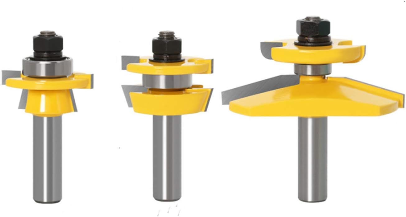 Shaker 3 Bits Raised Panel Cabinet Door Router Bit Set with 1/2" Shank
