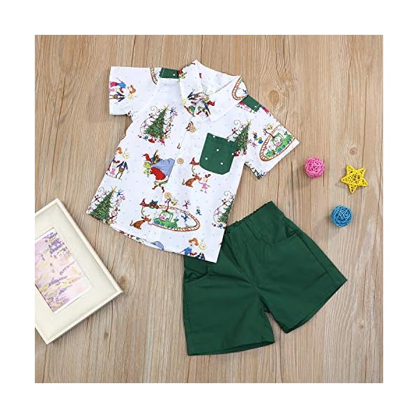 Christmas Outfits Toddler Kids Baby Boy Girl T-Shirt Tops Short Pants Clothes Set Costumes - Image 8