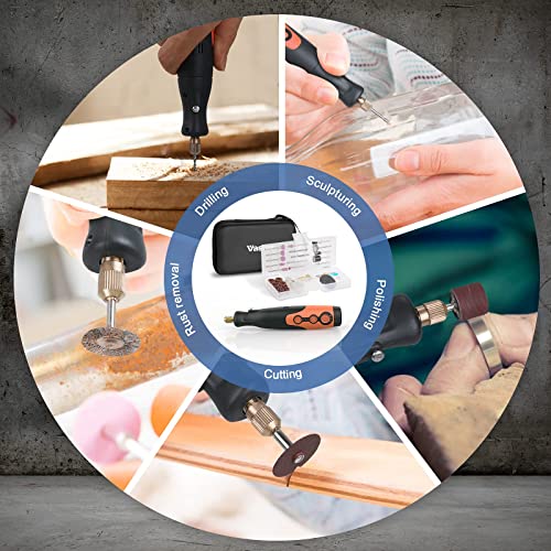 Vastar Cordless Rotary Tool Kit 3.7V 2.0Ah TypeC Fast Charge 3Speed