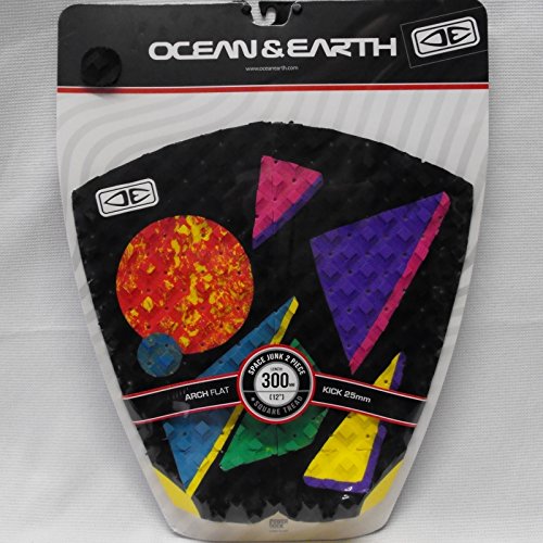 Ocean & Earth surfboard tail pad traction grip Space Junk - 2 piece 12" long 25 mm kick, no arch - Thumbnail 2