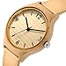 Tamlee Women's Bamboo Wood Quartz Soft Leather Strap Watch