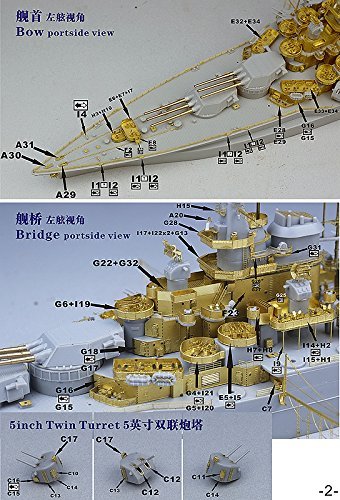 1/700 米海軍 WWII 戦艦テネシーBB-43 1945年 アップグレードセット (トランペッター05782用)