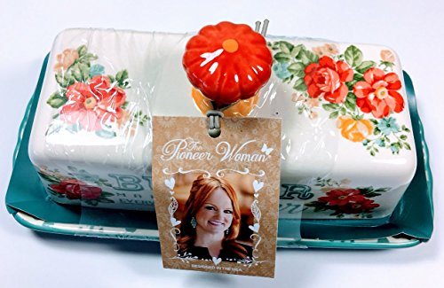 The pioneer woman vintage floral butter dish stoneware