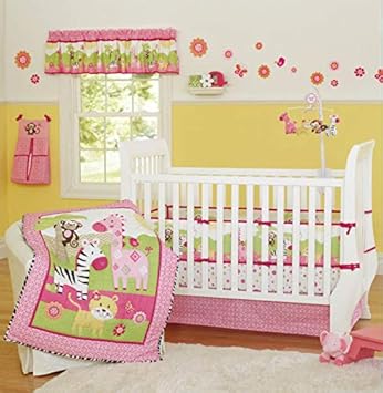 baby girl animal crib bedding