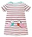 Fiream Girls' Summer Short Sleeves T-shirt Dress(Beige,3T)