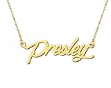 Aoloshow Presley Name Pendant Necklace for Womens