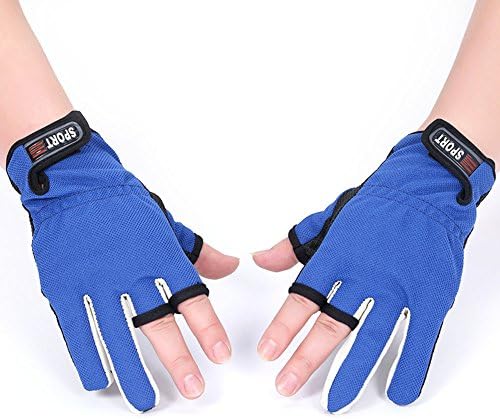 vissen Fishing Gloves 3 Fingerless Anti-slip Glove,Breathable Hunting Sun Protection Gloves for Fishermen