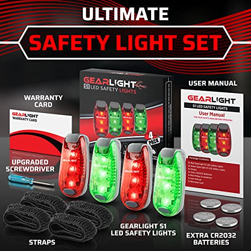 GearLight S1 LED Safety Lights [4 Pack] for Boat, Kayak, Bike, Dog Collar, Stroller, Runners and
