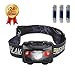 CREE LED Headlamp Flashlight for Running, Dog Walking, Camping, Hiking, Fishing, Cycling, Night Reading and DIY Work (waterproof red light) Purple (white & red lights)