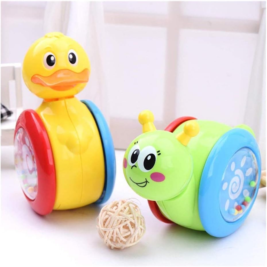 IQAngel 2 pcs Funny Tumbler Toys Bell Ducks Snails Rocking Sliding Animals Toys for Toddler Fashion Kids Educational Toys